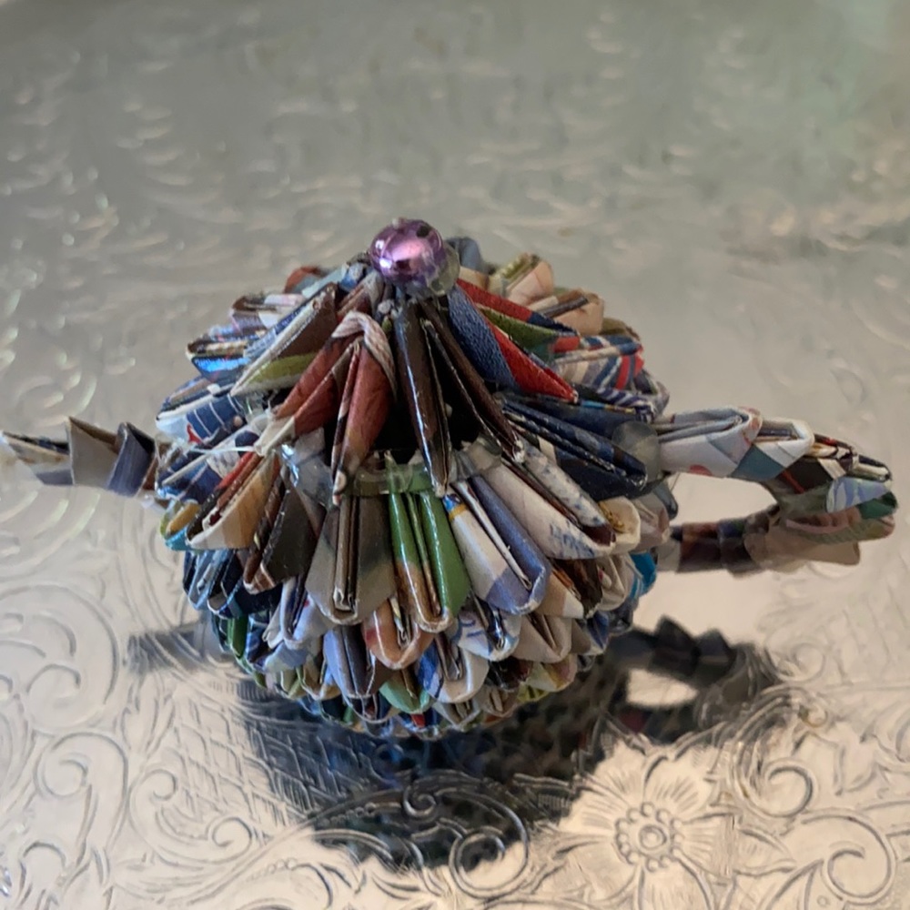 Original origami Teapot, Handmade